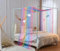 WANFASO Betthimmel mit Licht, Betthimmel, Betthimmel, Bettschal, Volant mit Wolkenornamenten, Betthimmel für Mädchen, Bettwäsche, Dekoration (Doppelbett, Regenbogen)