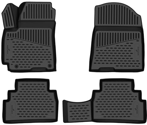 Walser XTR Gummi Fussmatten Auto für Kia Soul 3 (SK3) 01/2019-2025, 100% passgenaue Auto Fußmatten, robuste Universal Fußmatte Auto, Gummimatten Auto, Auto Fussmatten Gummi