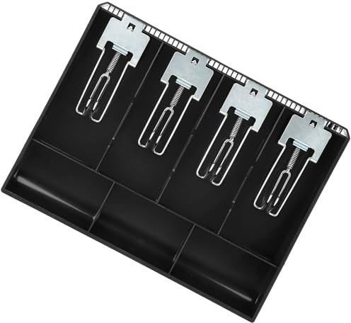 Registrierkassen-Einsatz, Harz-ABS, Praktischer Registrierkassen-Schubladen-Einsatz, Registrierkasse, Registrierkassen-Einsatz für Supermarkt, Geschäft mit Metallclip für die