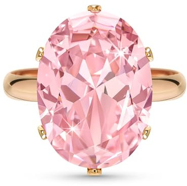 Linawe Pink Rosa Ringe Frauen, Rosegold Schmuck Ring Verstellbar, Grosse Groessen Moissanite Diamant Fingerring Damen, Damenringe Modeschmuck Jewelry