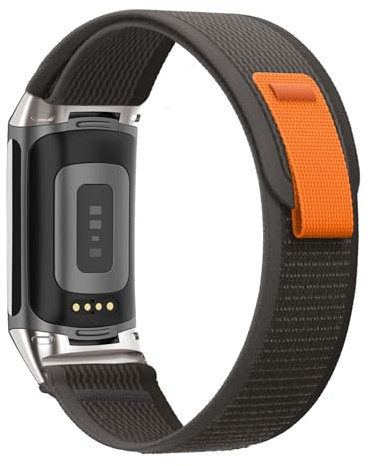 Elastic Nylon Wristband Compatible with Fitbit Charge 6/Fitbit Charge 5 Wristband for Men and Women, Adjustable Solo Loop Sport Breathable Watch Straps for Fitbit Charge 6/Fitbit Charge 5