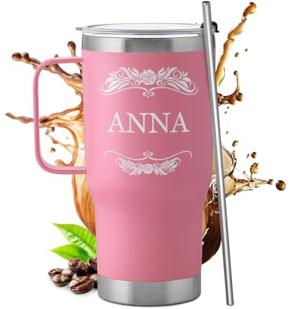 Maverton Tazza termica con manico e cannuccia 600ml, Borraccia