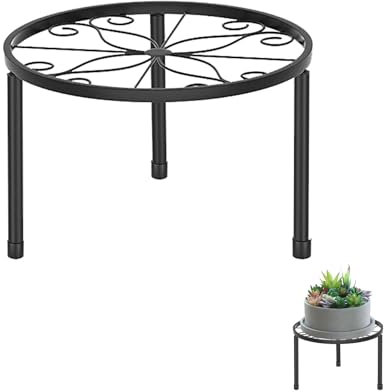 Support de Pot de Fleur, Support à Plantes en Métal, Balcons Tabouret Plante, Support de Fleurs pour L'intérieur, Convient pour Intérieur, Extérieur, Cour, Jardin, Balcon, 21 x 9cm