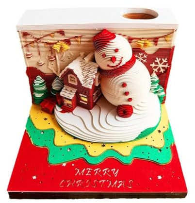 Mini-3D-Notizblock für 2025, Kalender, Schreibtischdekoration, 3D-Notizblock, Geburtstag, Roman, Papier, Notizen, Geschenk, Büros, Notizen, Kalender, Einweihungsblöcke, Weihnachten, 3D-Notizen,