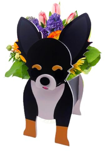 Hunde-Pflanzgefäß, Chihuahua-Blumentopf, Hunde-Pflanztöpfe, schwarz-weiß, Chihuahua-Blumentopf, geeignet für , Haus und Garten