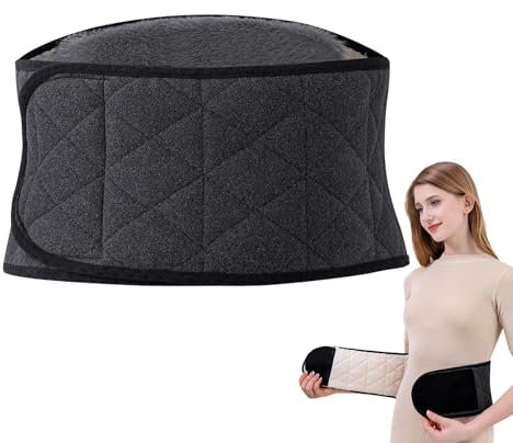 JNUYISW Nierenwärmer, Unisex Rückenwärmer Elastischer Wärmegürtel mit Plüschfutter Klettverschluss Winter Warmer Rückenbandage Nierenschutz Taille Unterstützung Bauchwärmer für Damen Herren
