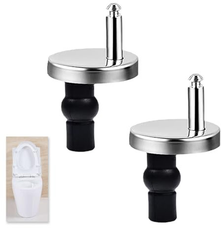 2 Packs Quick Release Toilet Seat Fixings, Universal Toilet Seat Top Fittings, Toilet Seat Hinges Fixings, Quick Release Top Fix Blind Hole Fittings for WC Toilet Blind Holes, Includes Nuts and Bolts