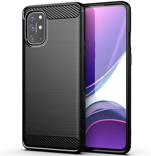 Vavies Schutzhülle für OnePlus 8T 5G/für OnePlus 9R Case KB2000 LE2101 Stoßdämpfende Karbonfaser-Hülle mit TPU-Rahmen - Ultradünne Schockfestige Handyhülle für OnePlus 8T Schwarz