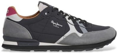 Pepe Jeans Men's BRIT Prints M Sneak, Grey (Dark Grey), 7