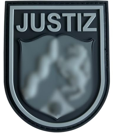 Justiz Nordrhein - Westfalen Black Ops Rubber PVC Patch mit Klett, taktisches Abzeichen, Dienstkleidung, Einsatzweste, Uniform, Dienstjacke, Patch