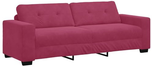 vidaXL 3-Sitzer Sofa Samt Weinrot Gemütlich Für Wohnzimmer Modern Innensitzgelegenheiten Robuste Konstruktion Bequemer Couch Stilvolles Möbel Für Hausbar