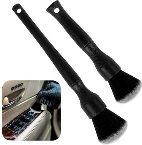 CATELL 2 Stück Detailing Pinsel, Reinigungspinsel Auto Set Auto Reinigungspinsel Schonende Auto Detailingbürste Pinsel Autoreinigung für Automobilinnenräume Büro Tastaturen Möbel (17+24cm)