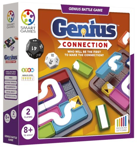 SmartGames - Genius Connection, 1 or 2 Player Battle Puzzle Game, Ages 8+