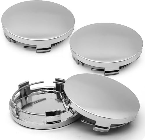 XIAOBINGFA 4 Pièces Bouchon de Jante pour VW Transporter/Multivan T4 1996-2003 55mm/52mm, Jantes Enjoliveurs Cache Moyeu Centre de Roue Centre de Jante Capuchons,Silver-