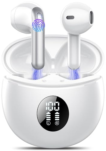 Bluetooth Kopfhörer, In Ear Kopfhörer Kabellos Bluetooth 5.4 Kabellose Kopfhörer mit 4 Mic, 2025 Kabellose Kopfhörer 50 Std ENC Noise Cancelling Earbuds Tiefer Bass, IP7 Wasserdicht Ohrhörer, USB-C