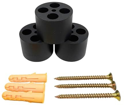 SoftaStops - 3 x Impact Reducing Door Stop, Soft Silicone Doorstop with Noise Reducing Design, Protects Doors & Walls (Black)