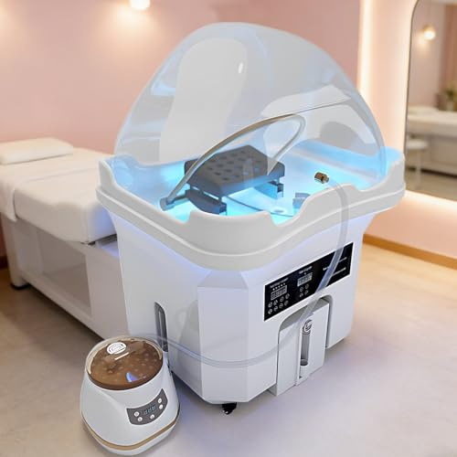 Nouveau Équipement de Spa pour la tête, avec réservoir de Stockage d'eau de 60 L +20L Réservoir d'eaux usées, Bac à Shampoing Mobile à Circulation d’Eau pour Salons et spas Set-2