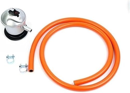 Genérico XHC BRICO - Kit Regulador Gas Butano con Valvula de Seguridad, Kit Regulador Gas, Kit regulador butano, Incluye Manguera de 1.50 Metros y 2 Abrazaderas, Compatible con Butano, Propano, GLP