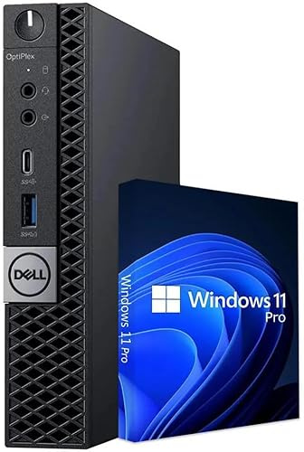 Dell OptiPlex 7070 Mini Desktop-PC, Intel Core i5-9500T, 16GB RAM, 256GB SSD, WLAN, Bluetooth, ohne Tastatur und Maus, Windows 11 Pro (Generalüberholt)