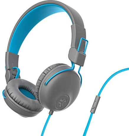 JLab Studio Headphones Wired with C3 Crystal Clear Clarity Sound, Ultra-Plush Faux Leather and Cloud Foam Cushions, On-Ear Wired Headphones, Grey