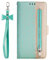 ZCDAYE Case for iPhone SE 2022 5G/iPhone SE 2020/iPhone 7/iPhone 8, Magnetic Closure PU Leather [Bowknot Lanyard] Phone Case for iPhone SE 2022(SE3)/iPhone SE 2020(SE2)/iPhone 7/8-Green