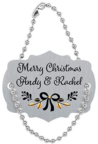 Personalised Merry Christmas Metal Wine Bottle Tag Label Gift