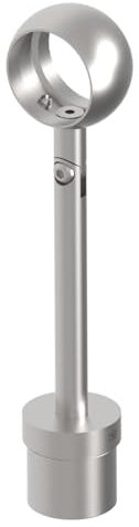 Sellon24® Edelstahl Handlaufträger Handlaufhalter mit Kugelring und Gelenk - Ring für Rohr Ø42,4 mm, verstellbare Rohrstütze 50-150 mm, V2A Geländerhalter Handlauftraeger rund regulierbar