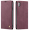 QLTYPRI Hülle für iPhone X XS, Vintage Dünne Handyhülle mit Kartenfach Geld Slot Ständer PU Ledertasche TPU Bumper Wallet Case Flip Schutzhülle Kompatibel mit iPhone X XS - Rot