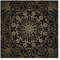 Fototapete Vliestapete - Mandala Blüte Muster gold schwarz - Quadrat 192 x 192cm