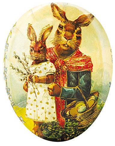 Nestler XXL 35cm Osterei zum Befüllen - Handgemachte Eier aus Pappe mit wunderschönen Motiven - Liebevolles Ostergeschenk (Landidylle)