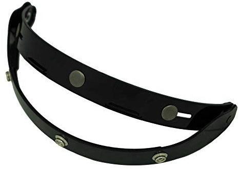 FK VISORS Frontino alza-visiera 3 bottoni apribile, completo di bottoni, nero