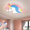 Kinderzimmerlampe LED Dimmbar Deckenleuchte Mit Fernbedienung Deckenlampe Einhorn Form Acryl Mädchen/Junge Zimmer Beleuchtung Kinder Schlafzimmer Esszimmer Hotelzimmer Dekorative Pendelleuchte,Rosa