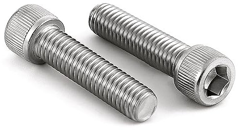 Vis à tête cylindrique 3/8-16 x 1-1/2 en acier inoxydable 18-8 (304), finition brillante, entièrement filetée, entraînement à douille Allen, 20 pièces