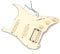 Alnicov Pickguard Humbucker-Tonabnehmer für Strat ST E-Gitarre, 3-lagig, SSH geladen, vorverdrahtet, cremefarben