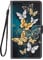 Hülle Leder für Samsung Galaxy J5 2016 Handyhülle, Niedliches Muster Klapphülle Lederhülle mit [360 Grad Stoßfest] [Kartenfachr] Schutzhülle Klappbar Flip Case Cover - Schmetterling