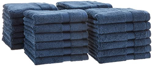 Amazon Aware Handtücher aus weicher 100 % Bio-Baumwolle, Waschlappen, 24 Stück, Marine, 33 x 33 cm