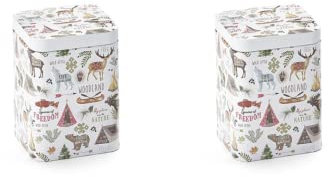 Cha Cult 2 X NEU teemando® Dose Woodland, 100 g eckig, Stülpdeckel, matt, geprägt 10 x 7,3 x 7,3 cm