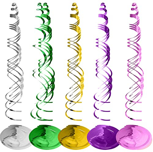 VEGCOO 30 Stück Spiralen Girlande Dekoration, Deckenhänger Hängedekoration Spiral Wirbel Deckenhänger, Wiederverwendbare Spiralen für Geburtstage Hochzeiten Weihnachten