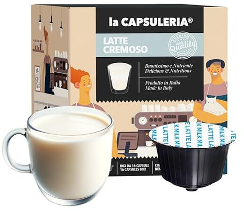 LAIT CRÉMEUX (96 Capsules) compatible avec Nescafé Dolce Gusto, Lot de 6 x 16 Capsules (96 portions tot) - la Capsuleria