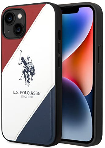 US Polo USHCP14SPSO3 Hülle für iPhone 14 6,1 weiß/White Tricolor Embossed