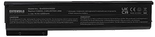 EXTENSILO Batterie Remplacement pour HP CA06055XL, CA06XL, CA09, CA09100XL, E7U21AA, E7U22AA pour Ordinateur Portable (5200mAh, 10,8V, Li-ION)