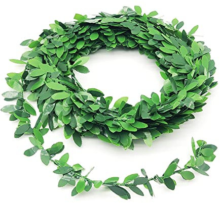 ALLY-MAGIC Garland Foliage Green Leaves 7.5m Artificial Flower Vines Garland Greenery Fake Ivy Artificial Wreath Fake Vine for Wedding Party Wall Crafts Home Decor Vines Y2-FZLYTT