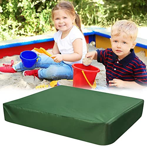 PERFETSELL Housse de Bac à Sable 126*125*20CM, Bâche Bac à Sable Imperméable Housse de Protection pour bac à Sable Étanche Bac à Sable Tissu Oxford Bâche de Protection Bac à Sable pour Jardin, Vert