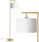 EDISHINE Lampadaire sur Pied Salon, Lampe à Arc Abat-Jour en Lin Réglable, E27 Ampoule(2700K Blanc Chaud) Incluse, Interrupteur au Pied, luminaires intérieur pour Salon, Chambre, Bureau, Hôtel