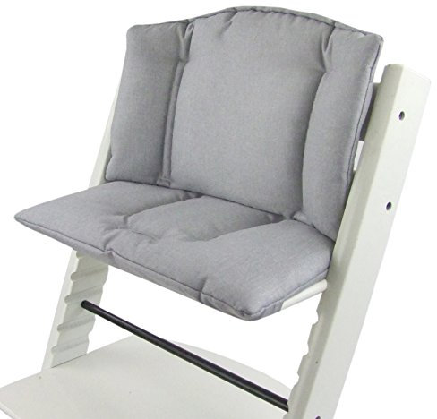 Sitzkissen Ersatzbezug Bezug Kissen-Set Sitzverkleinerer kompatibel mit Stokke Tripp Trapp für Hochstuhl-Kinderstuhl Mod. 1 (meliert hellgrau)