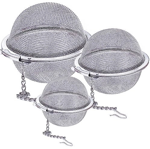 Boule à thé en maille d'acier inoxydable, infuseur à thé en maille extra fine pour thé en vrac, passoire à thé, filtres pour thé 3 pièces