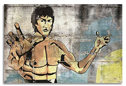 Bruce Lee Wandbild Leinwand Poster Dekorative Gemälde Leinwand Wandposter und Kunstbild Druck Moderne Familie Schlafzimmer Dekor Poster 30 x 45 cm