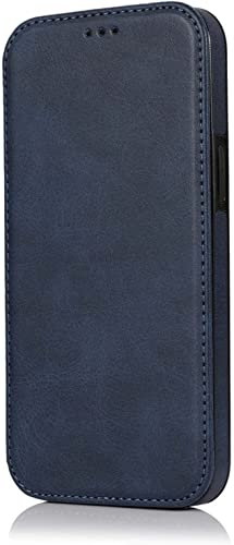 INFRI Stend Funktion Flip Case für Apple iPhone 14 Plus (2022) 6,7 Zoll, PU Leder [TPU Innenschale] Clamshell Folio Handyhülle [Kartenhalter] (Farbe: Blau)