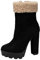 rismart Donna Piattaforma Stivali Tacco Grosso Cerniera Laterale Tacco Alto Stivaletti Caviglia Nero,40