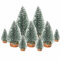 QYDMIN 9 mini albero di Natale artificiale piccolo pino con base in legno, per decorazione da tavolo con effetto neve, fai da te, verde, per feste